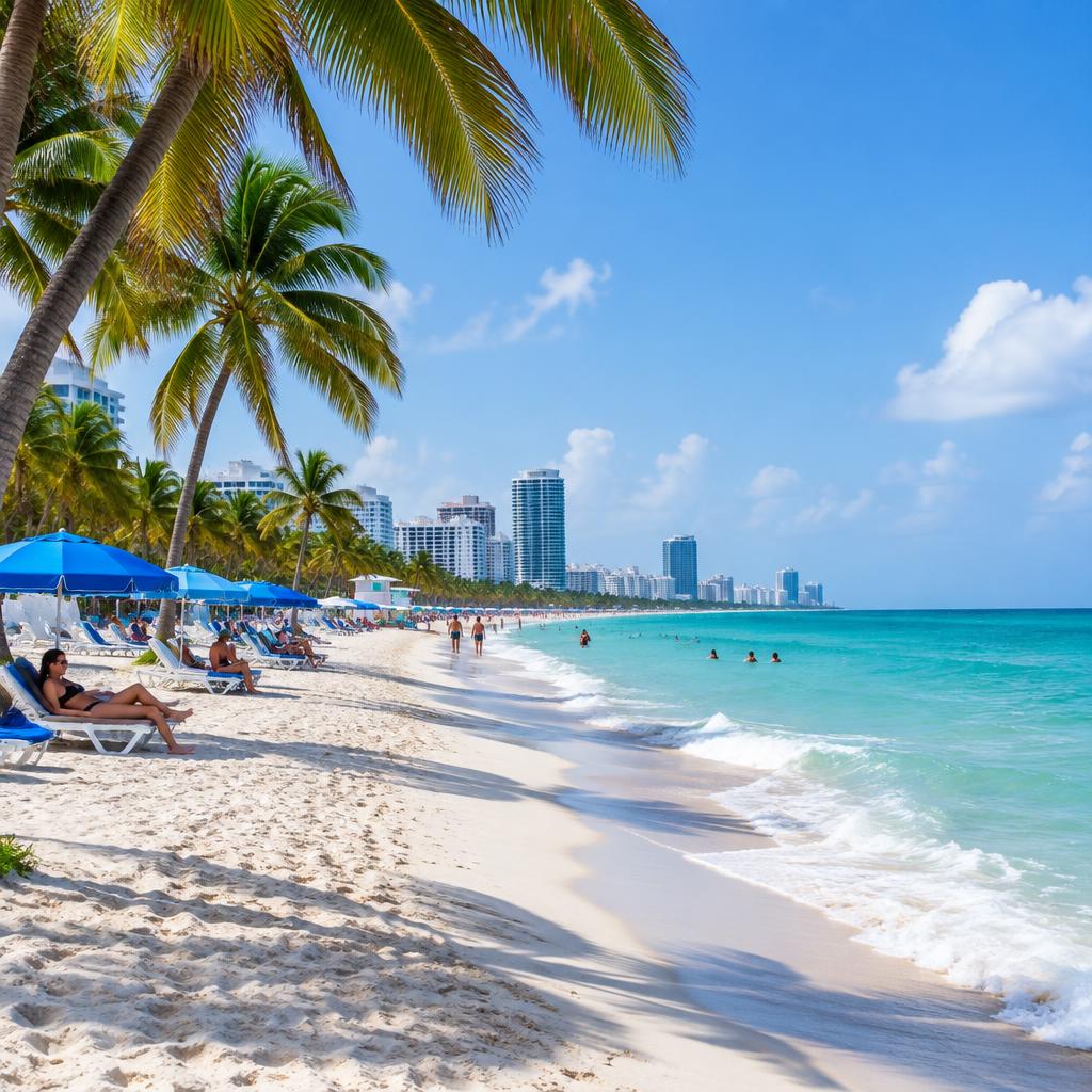 Miami Beach shoreline in the morning